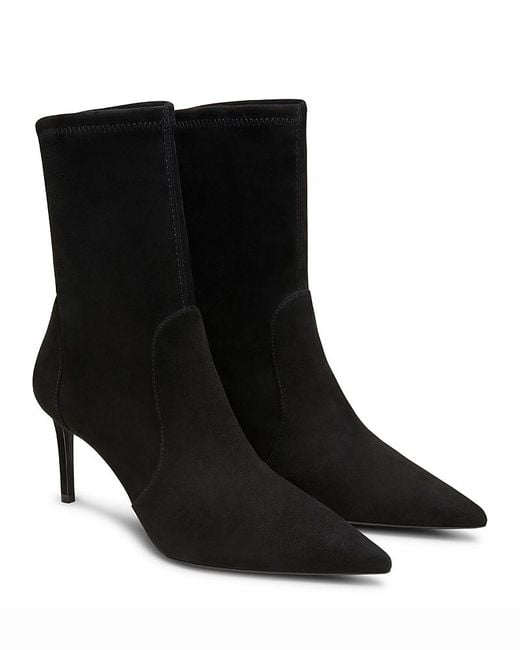 Stuart Weitzman Black Stuart Power 75 Zip Booties