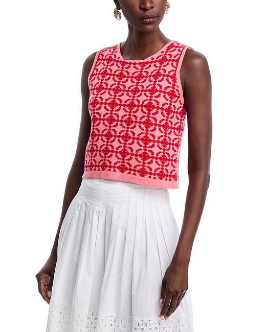 AREA STARS Red Cropped Patterned Top