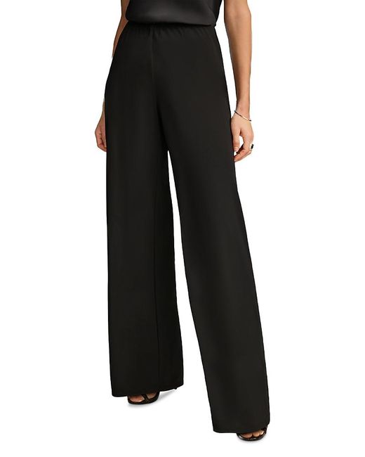 Donna Karan Black Donna Karan Flat Front Wide Leg Pants