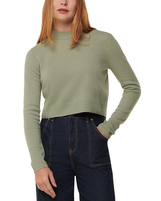 Whistles Green Wool Cropped Sweater