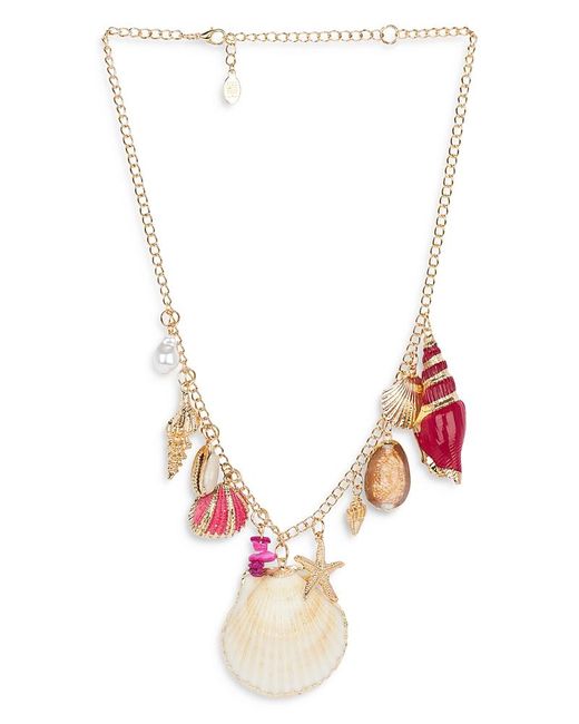 Aqua White 8 Other Reasons Imitation Shell Charm Necklace, 19-22