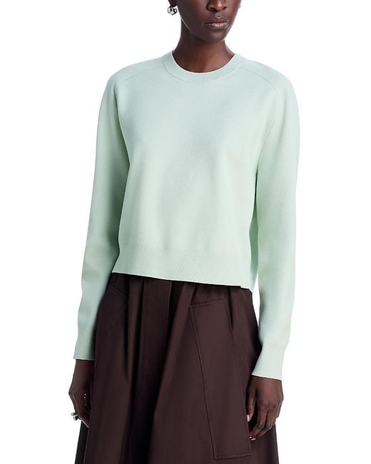 Theory Blue Cropped Pullover Sweater