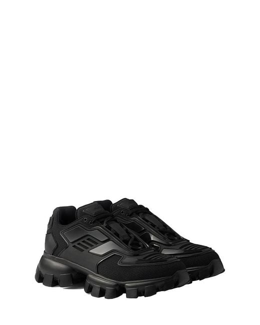 Prada Black Cloudbust Thunder Knit Fabric Sneakers for men