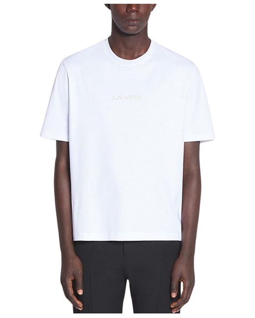 Lanvin White Embroidered T-Shirt for men