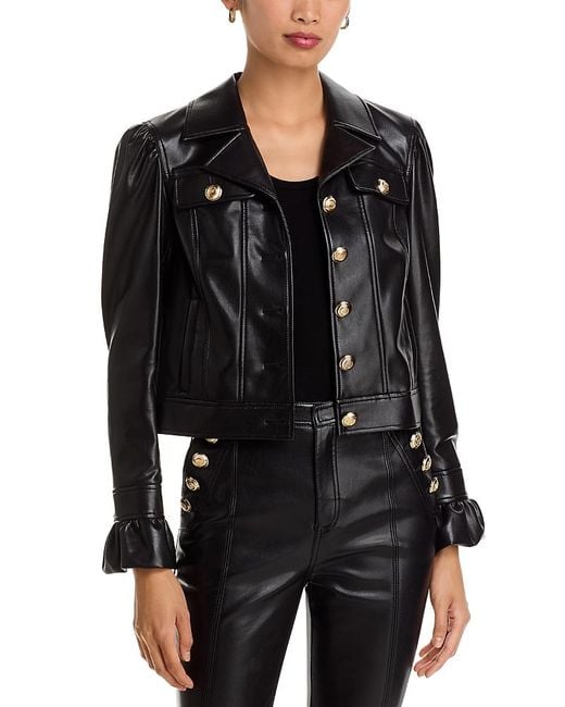 Cinq À Sept Black Faux Leather Deryn Jacket