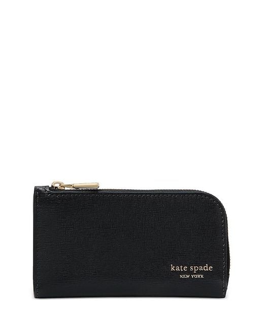 Kate Spade Black Devin Saffiano Small Slim Bifold Wallet