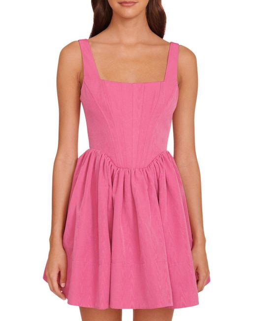 STAUD Synthetic Landscape Bustier Mini Dress in Pink Lyst