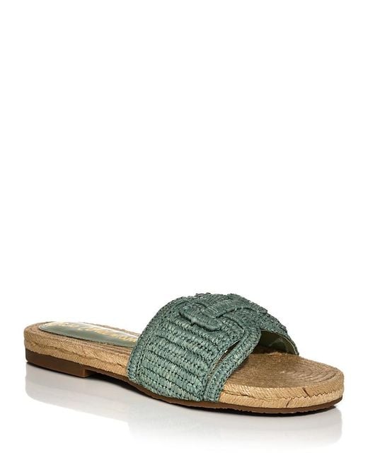 Sam Edelman Green Miya Woven Slides