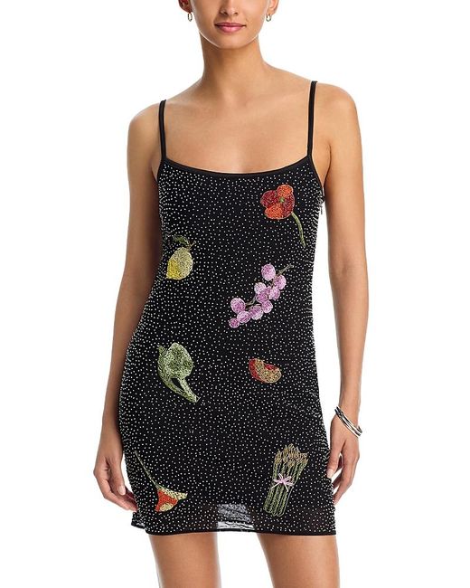 red white blue ladies dress Anna-Kaci Women's Spaghetti Strap Sleeveless USA American Flag Patriotic Sequin Dress- Large, multicolored