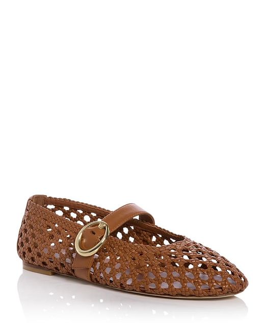 Stuart Weitzman Brown Thea Mary Jane Flats