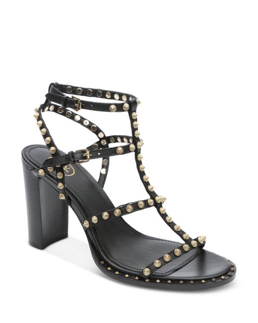 Ash Kenya Studded Strappy High Heel Sandals in Black | Lyst