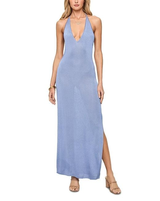 LSPACE Blue L*Space Shine All Night Swim Cover-Up Dress