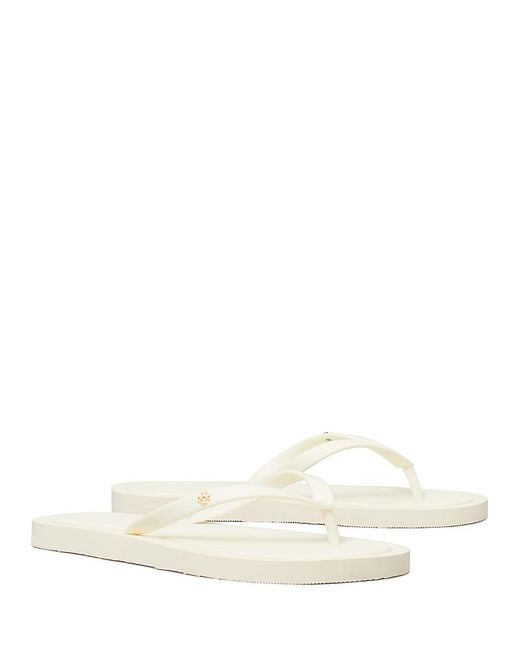 Tory Burch White Kira Padded Flip Flop Sandals