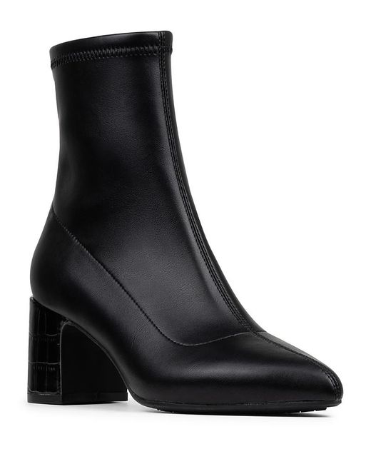 Donald J Pliner Black Tomos Mid Heel Leather Booties