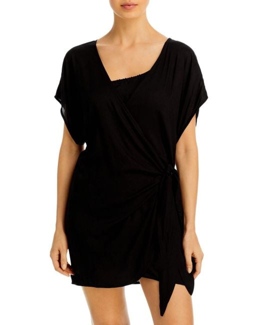 ViX Emily Cover - Up Wrap Dress in Black | Lyst