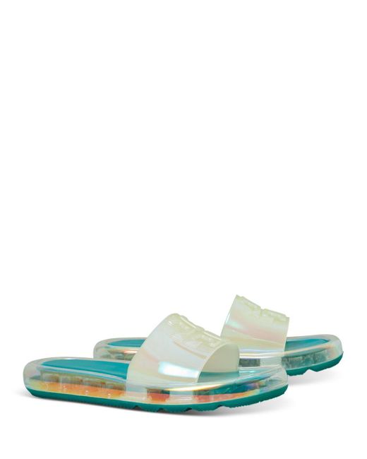 tory burch jelly sandals green