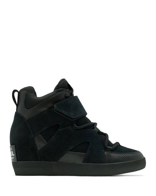 sorel black wedge booties