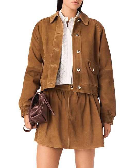 Maje Brown Binglesa Suede Jacket