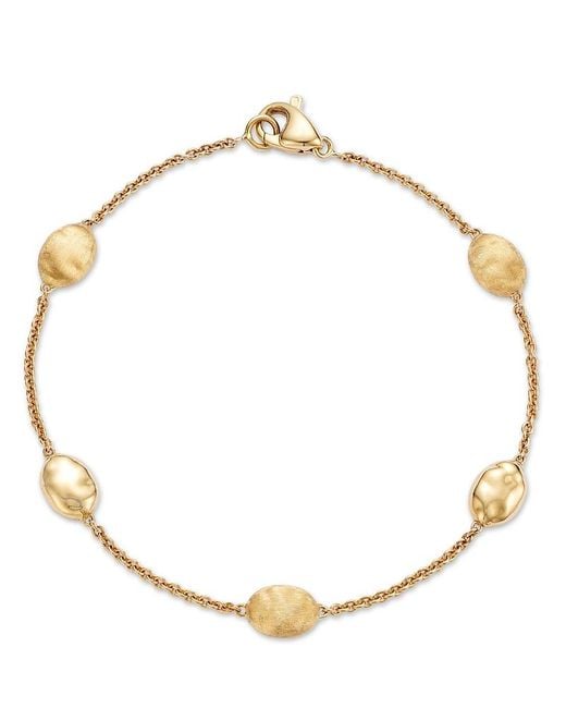 Marco Bicego Metallic 18K Siviglia Polished & Textured Hammered Station Link Bracelet