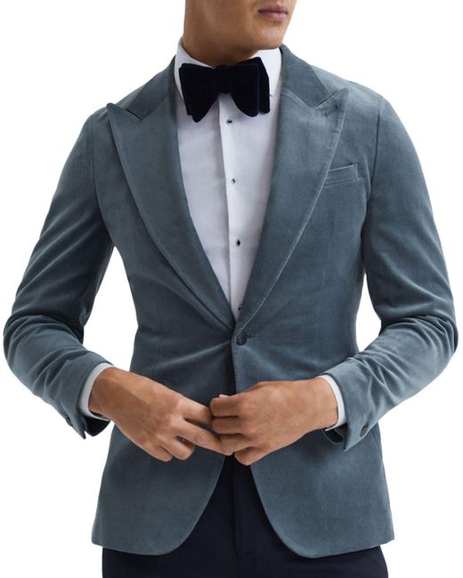 Reiss Velvet Blazer in Blue for Men | Lyst