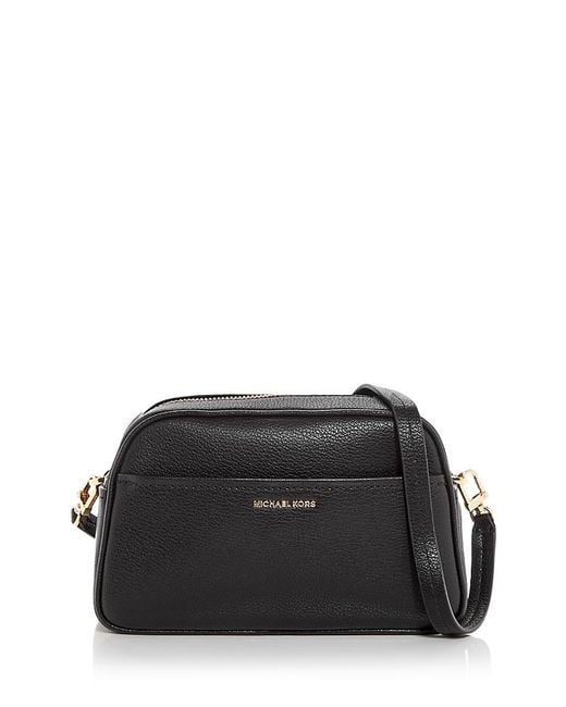 Michael Kors Black Jet Set Camera Leather Crossbody Bag