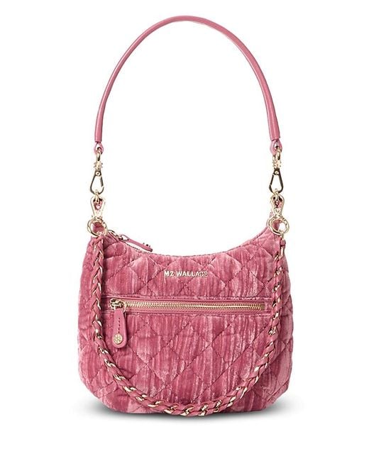 MZ Wallace Pink Mini Crosby Top Handle Bag