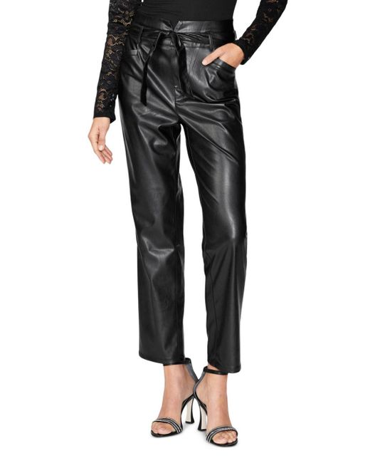 PAIGE Kina Faux Leather Straight Pants in Black Lyst