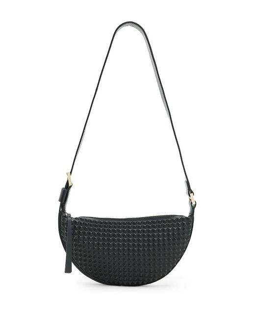 AllSaints Black Half Moon Stud Crossbody
