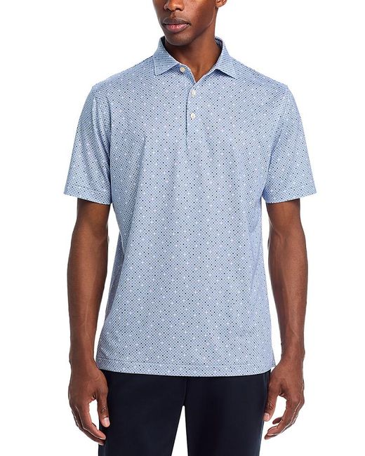 Peter Millar Blue Barrier Performance Jersey Polo for men