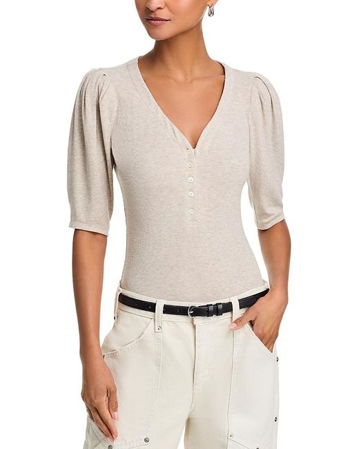 FRAME White Henley Top
