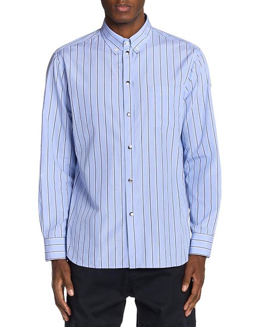 Moncler Blue Striped Button Down Shirt for men