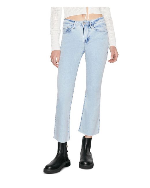 Frame Denim Le Cropped High Rise Mini Bootcut Jeans In Atwood In Blue Lyst 