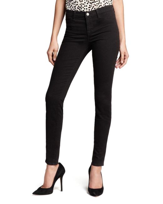 J Brand Denim Jeans - Luxe Sateen 485 Super Skinny In Black | Lyst Canada