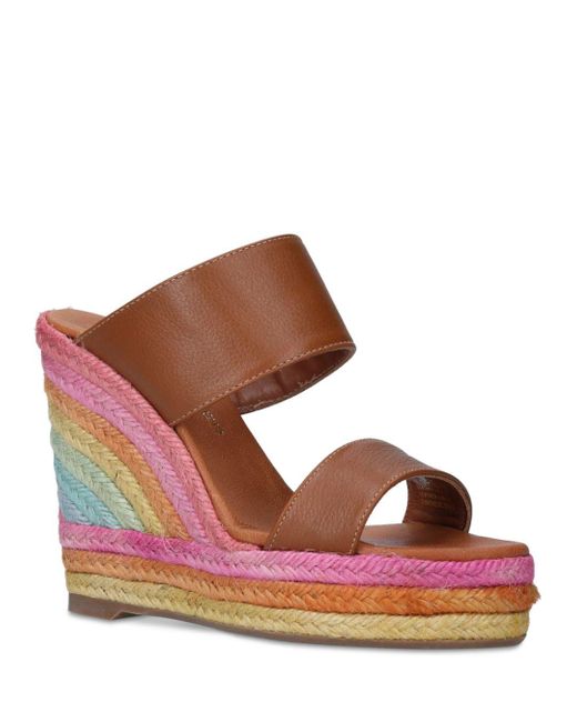 rainbow wedge heels