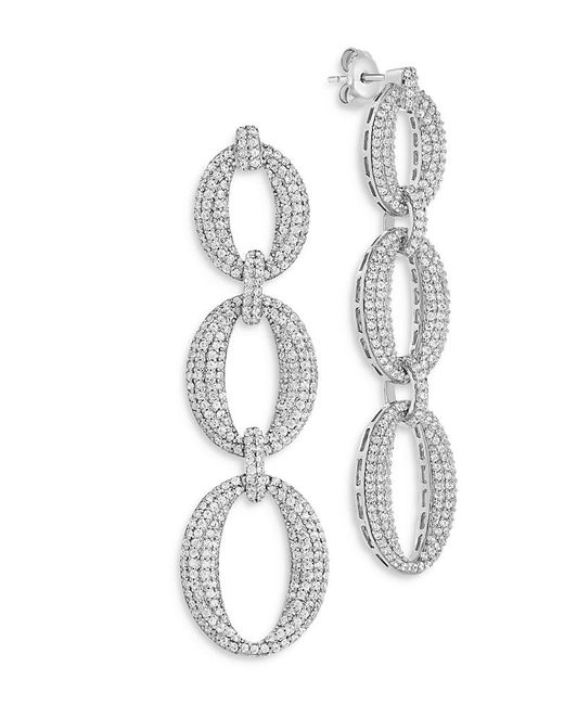 Sterling Forever White Whitney Drop Earrings