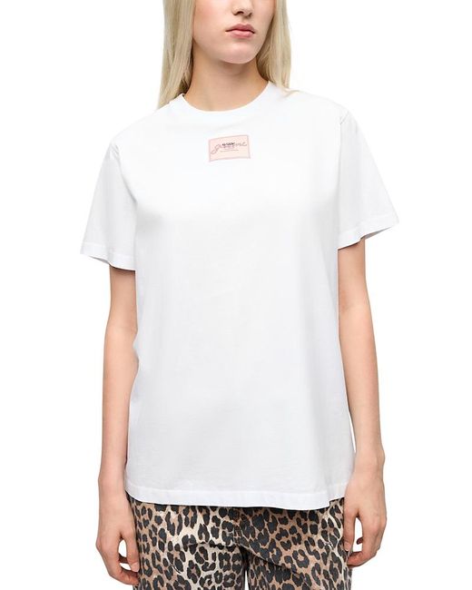 Ganni White Basic Collage Jersey Tee
