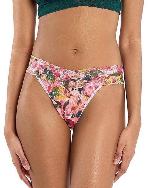 Hanky Panky Pink Printed Signature Lace Original Rise Thong