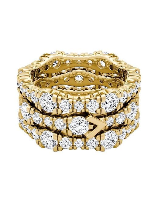 Vrai Metallic 3 Row Pave Ring
