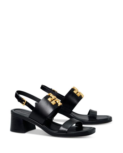 Tory Burch Leather Eleanor Block Heel Sandals in Black Lyst UK