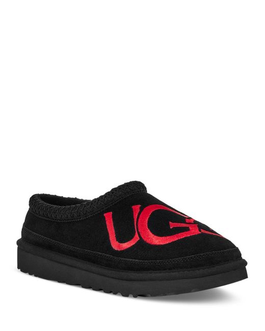 UGG Suede Tasman Logo Slip On Clogs In Red For Men | Lyst