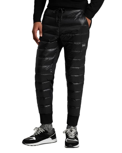 Polo Ralph Lauren Rlx Hybrid Down Jogger Pants in Black for Men | Lyst