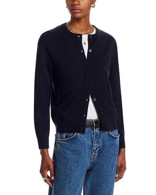 C by Bloomingdale's Cashmere Women's Blue Cashmere Crewneck