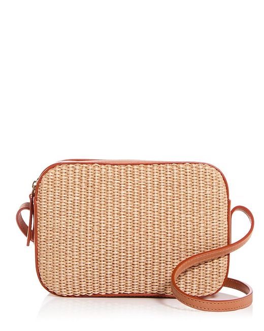 Mansur Gavriel Brown Raffia Crossbody Bag