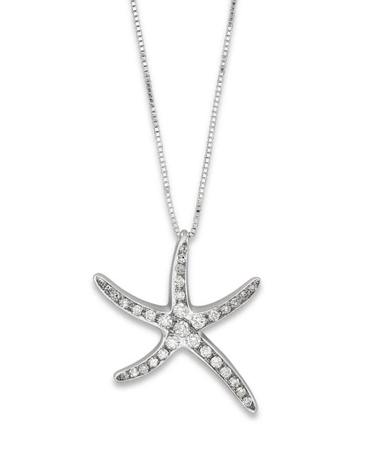 Bloomingdale S Diamond Starfish Pendant In 14k White Gold Metallic Lyst - Diamond Starfish Pendant White Gold