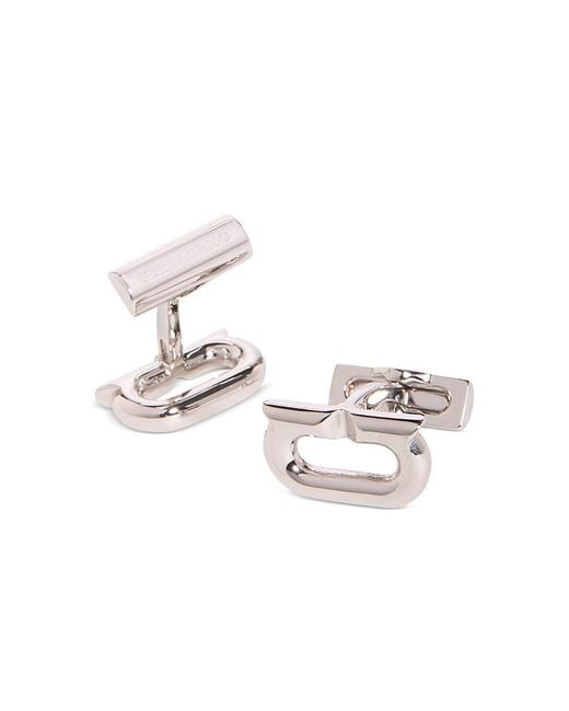 Ferragamo White Gancini Cufflinks for men