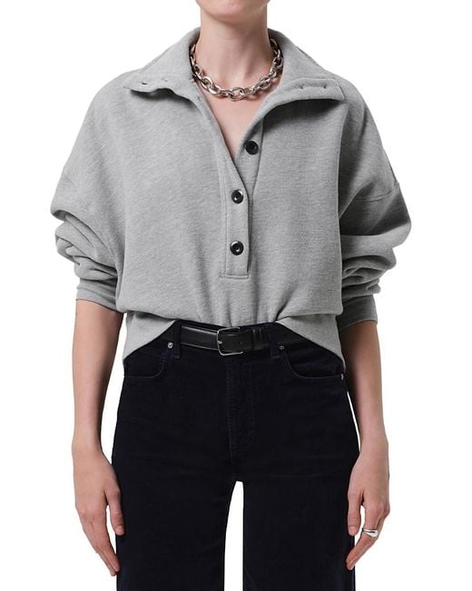 Citizens of Humanity Gray Mirelle Funnel Neck Sweatshirt