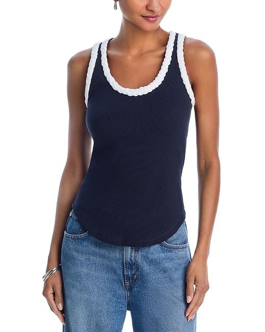 Cinq À Sept Blue Braided Tank Top
