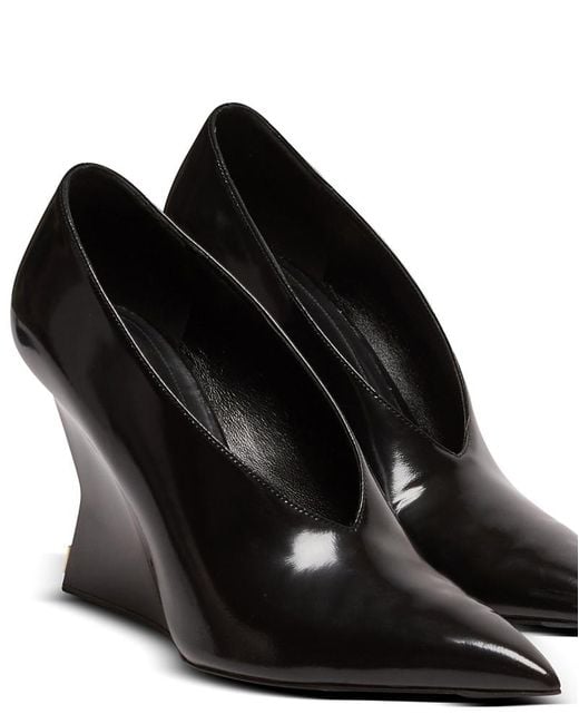 Balmain Black Shiny Wedge Pumps