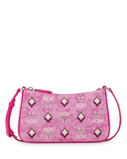 MCM Synthetic Mini Aren Mini Shoulder Bag in Pink/Silver (Pink) Lyst