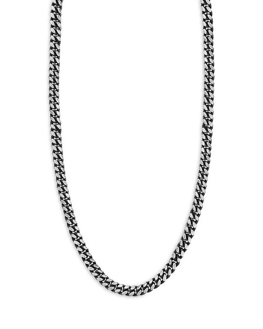 Milanesi And Co Metallic Oxidized Sterling Curb Chain Necklace for men